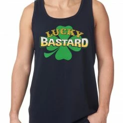 Bewild St.Patricks Day Lucky Bastard Irish Shamrock Tanktop