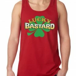 Bewild St.Patricks Day Lucky Bastard Irish Shamrock Tanktop