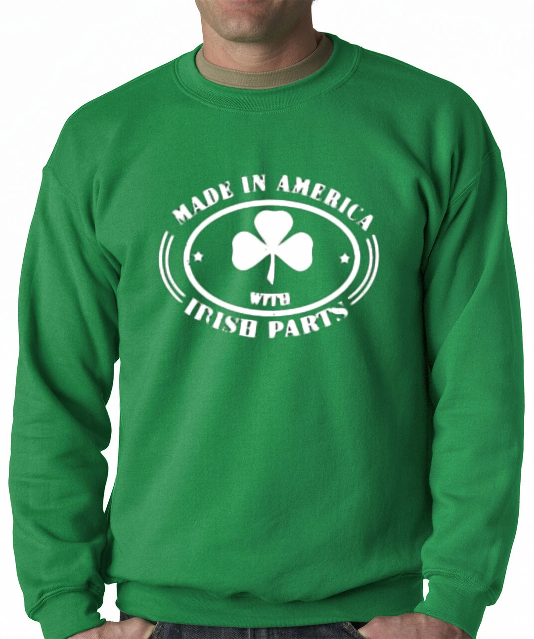 Bewild Made In America With Irish Parts Adult Crewneck St.Patricks Day 3 Bewild Made In America With Irish Parts Adult Crewneck St.Patricks Day