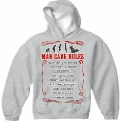 Bewild Man Cave Rules Adult Hoodie Cool Funny & Offensive