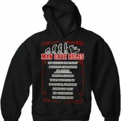 Bewild Man Cave Rules Adult Hoodie Cool Funny & Offensive