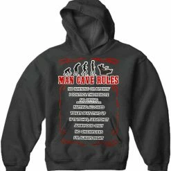 Bewild Man Cave Rules Adult Hoodie Cool Funny & Offensive