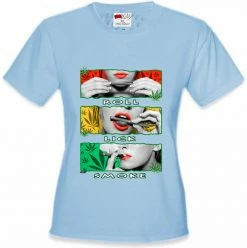 Bewild Marijuana Girl Roll Lick Smoke Girl's T-Shirt Cool Funny & Offensive