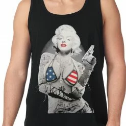 Bewild Cool Funny & Offensive Marilyn Flag Bikini Tanktop