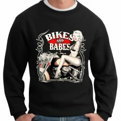 Bewild Biker Style Marilyn Monroe Bikes And Babes Crewneck Sweatshirt