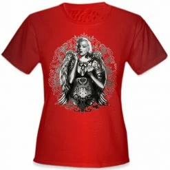 Bewild Cool Funny & Offensive Marilyn Monroe Hollywood Tattoo Girl's T-Shirt