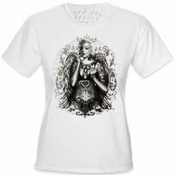 Bewild Cool Funny & Offensive Marilyn Monroe Hollywood Tattoo Girl's T-Shirt