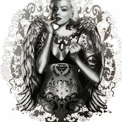 Bewild Cool Funny & Offensive Marilyn Monroe Hollywood Tattoo Girl's T-Shirt