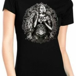 Bewild Cool Funny & Offensive Marilyn Monroe Hollywood Tattoo Girl's T-Shirt