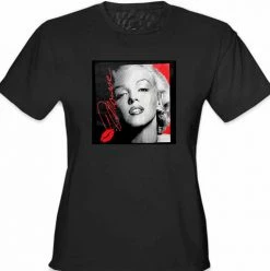 Bewild Cool Funny & Offensive Marilyn Monroe Lipstick Classic Celebrity Girl's T-Shirt