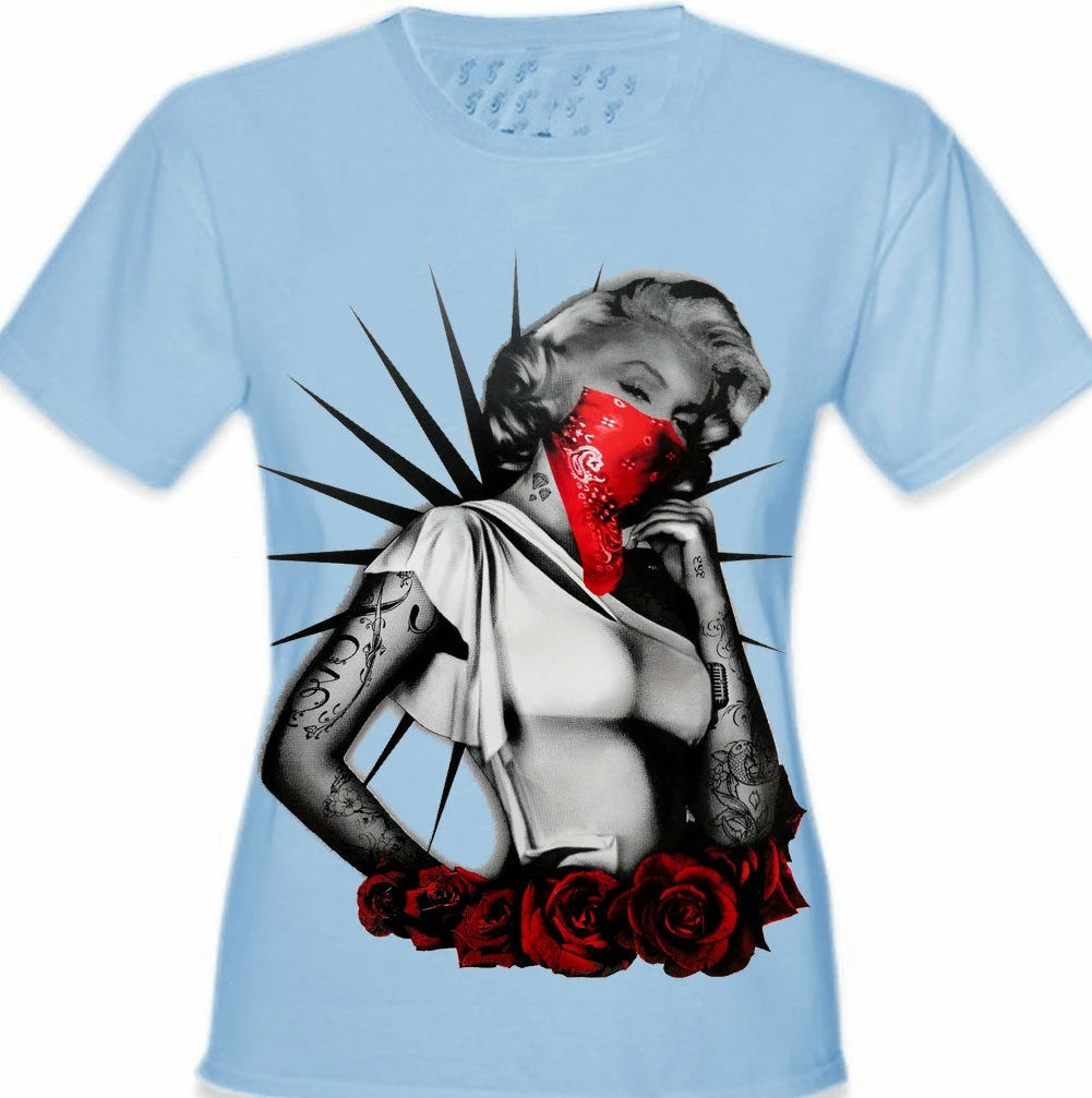 Bewild Marilyn Monroe Red Roses Girl's T-Shirt 6 Bewild Marilyn Monroe Red Roses Girl's T-Shirt