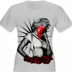 Bewild Marilyn Monroe Red Roses Girl's T-Shirt 13 Bewild Marilyn Monroe Red Roses Girl's T-Shirt