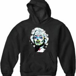 Bewild Marilyn Monroe Sugar Skull Face Adult Hoodie