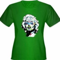 Bewild Cool Funny & Offensive Marilyn Monroe Sugar Skull Face Girl's T-Shirt