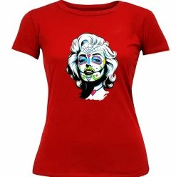 Bewild Cool Funny & Offensive Marilyn Monroe Sugar Skull Face Girl's T-Shirt