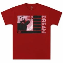 Bewild Martin Luther King Jr Dream Mens T-shirt (Red)