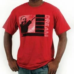 Bewild Martin Luther King Jr Dream Mens T-shirt (Red)