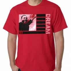 Bewild Martin Luther King Jr Dream Mens T-shirt (Red)