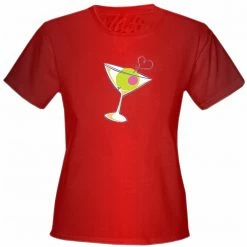 Bewild Cool Funny & Offensive Martini Glass Girls T-Shirt