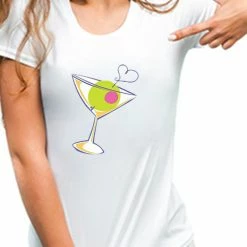Bewild Cool Funny & Offensive Martini Glass Girls T-Shirt