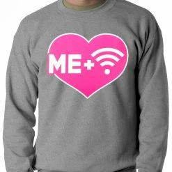 Bewild Me + Wifi = <3 Adult Crewneck Cool Funny & Offensive