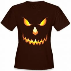 Bewild Mean Pumpkin Head Girls T-Shirt Cool Funny & Offensive