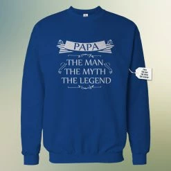 Bewild Mens Papa - The Man, The Myth, The Legend Fathers Day Adult Crewneck