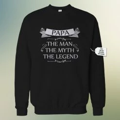 Bewild Mens Papa - The Man, The Myth, The Legend Fathers Day Adult Crewneck