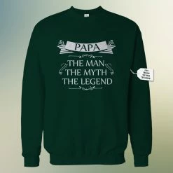 Bewild Mens Papa - The Man, The Myth, The Legend Fathers Day Adult Crewneck