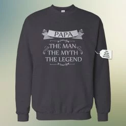 Bewild Mens Papa - The Man, The Myth, The Legend Fathers Day Adult Crewneck