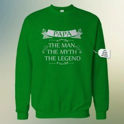 Bewild Mens Papa - The Man, The Myth, The Legend Fathers Day Adult Crewneck