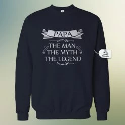 Bewild Mens Papa - The Man, The Myth, The Legend Fathers Day Adult Crewneck