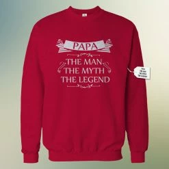 Bewild Mens Papa - The Man, The Myth, The Legend Fathers Day Adult Crewneck