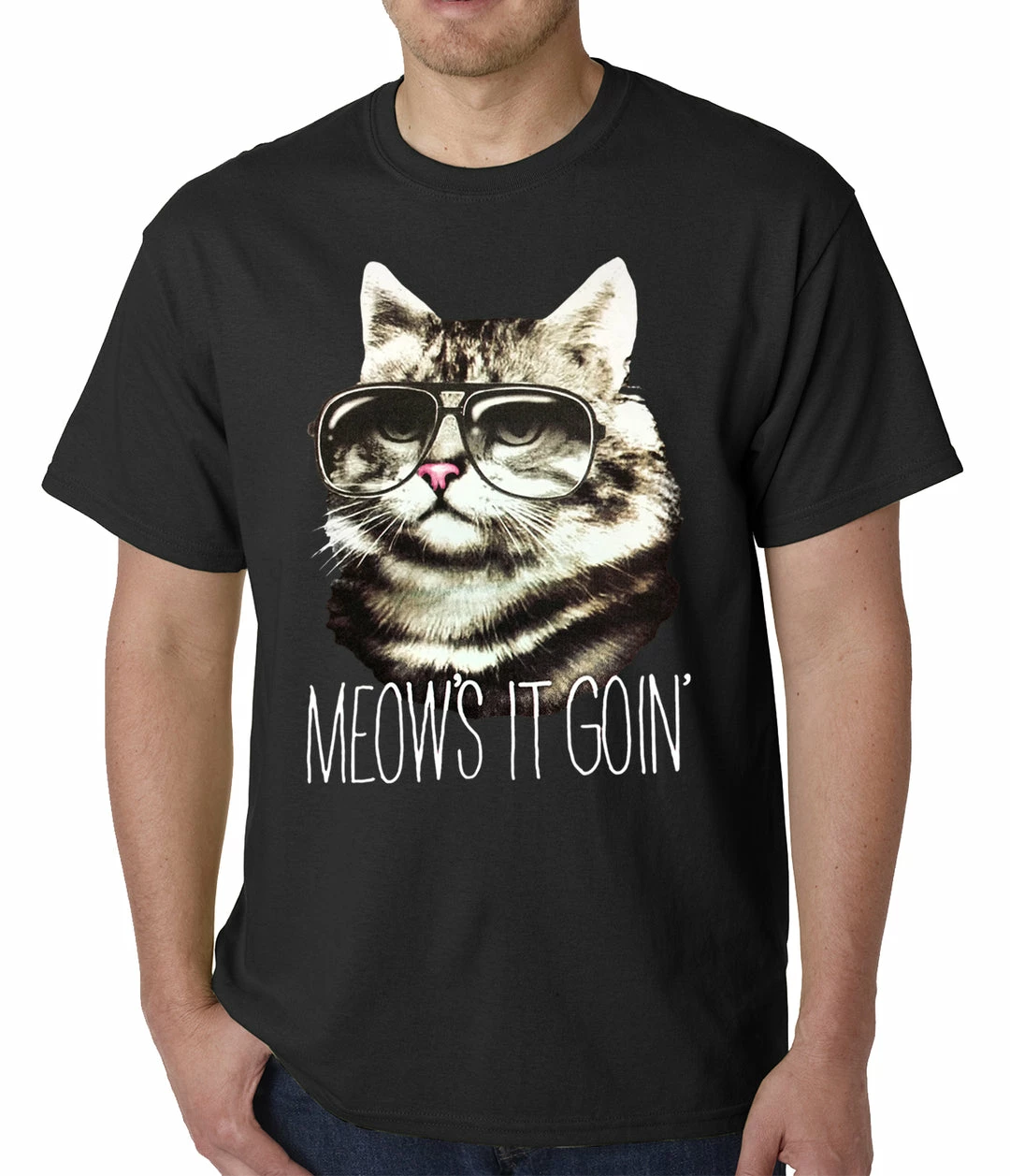 Bewild Cool Funny & Offensive Meow's It Going Funny Cat Mens T-shirt 4 Bewild Cool Funny & Offensive Meow's It Going Funny Cat Mens T-shirt