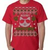 Bewild Meowy Christmas - “Cool Cat With Glasses” Ugly Christmas Mens T-shirt Holiday Prints