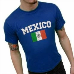 Bewild Mexico Vintage Flag International Mens T-Shirt Nationality & Ethnic