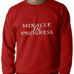 Bewild Cool Funny & Offensive Miracle In Progress Adult Crewneck