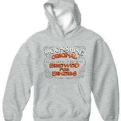 Bewild Moonshine Brewed For Bikers Adult Hoodie Biker Style