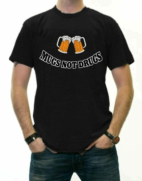 Bewild Mugs Not Drugs Mens T-Shirt Cool Funny & Offensive 3 Bewild Mugs Not Drugs Mens T-Shirt Cool Funny & Offensive