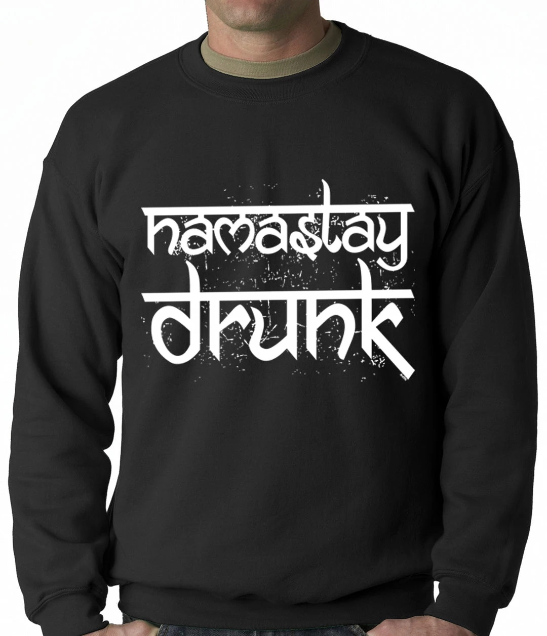 Bewild Namastay Drunk Funny Adult Crewneck 4 Bewild Namastay Drunk Funny Adult Crewneck