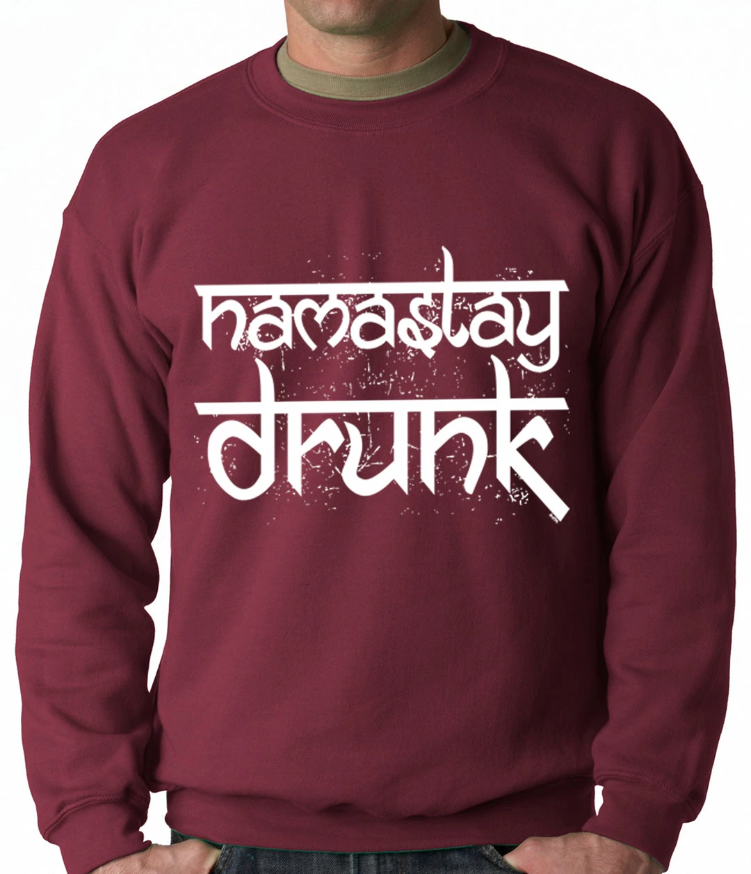 Bewild Namastay Drunk Funny Adult Crewneck 7 Bewild Namastay Drunk Funny Adult Crewneck