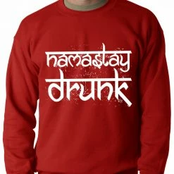 Bewild Namastay Drunk Funny Adult Crewneck 16 Bewild Namastay Drunk Funny Adult Crewneck