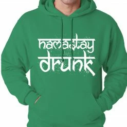 Bewild St.Patricks Day Namastay Drunk Funny Adult Hoodie