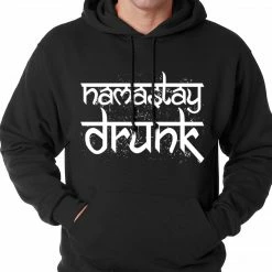 Bewild St.Patricks Day Namastay Drunk Funny Adult Hoodie