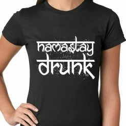 Bewild Namastay Drunk Funny Ladies T-shirt St.Patricks Day