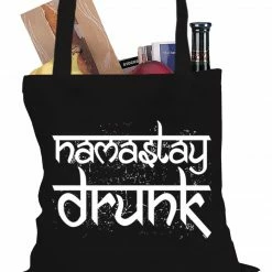 Bewild Holiday Prints Namastay Drunk Funny Tote Bag