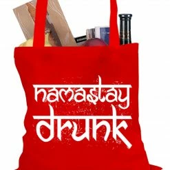 Bewild Holiday Prints Namastay Drunk Funny Tote Bag