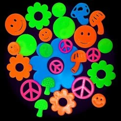 Bewild Neon & Black Light Accessories Neon Groovy Shape Black Light Reactive Wall Decorations