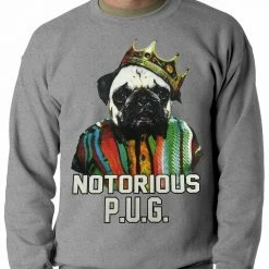 Bewild Notorious Pug Life Adult Crewneck 14 Bewild Notorious Pug Life Adult Crewneck