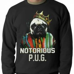 Bewild Notorious Pug Life Adult Crewneck